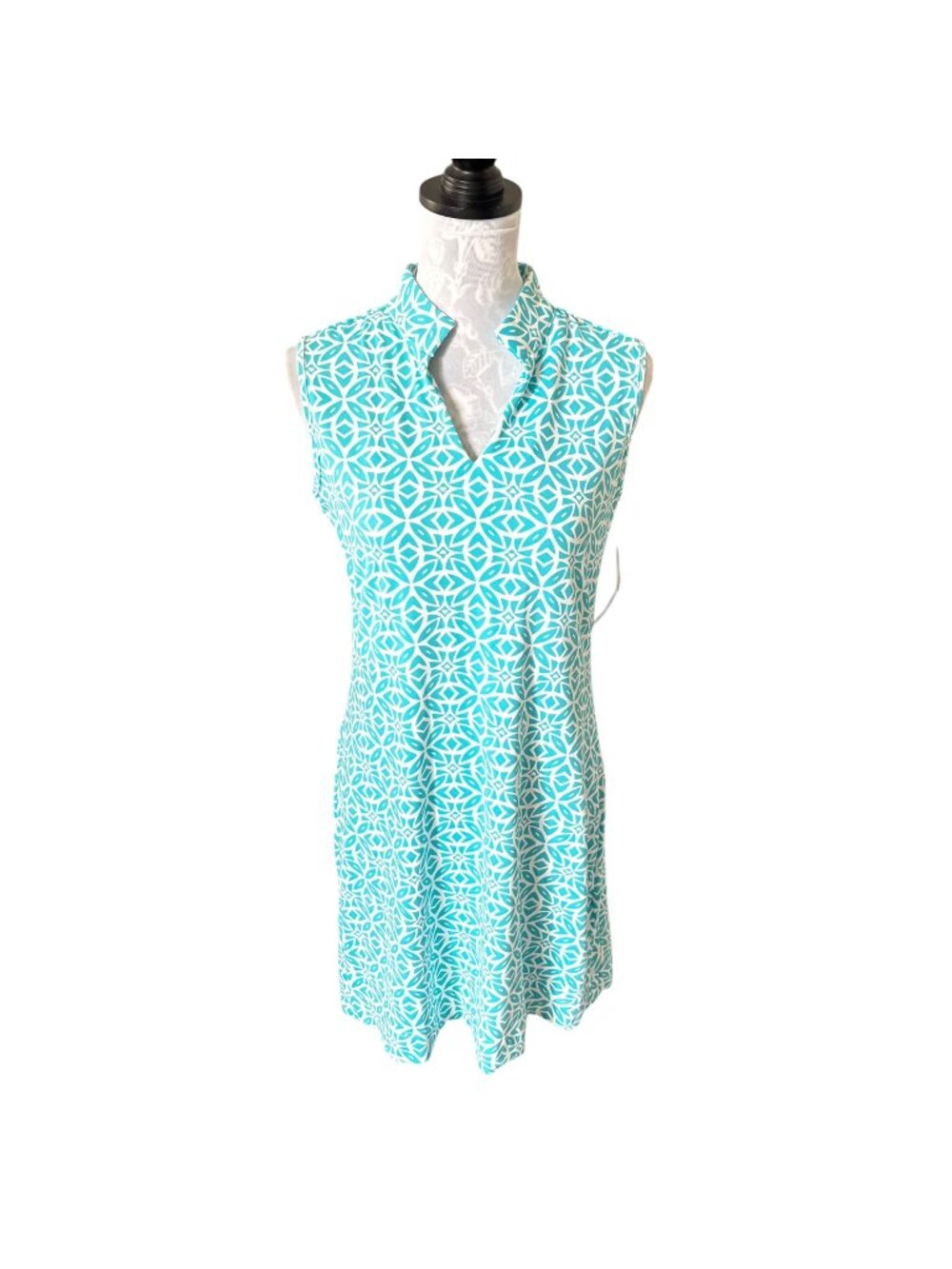 Lulu-B Womens UPF 50+ Sleeveless Dress Small NWT Golf Blue